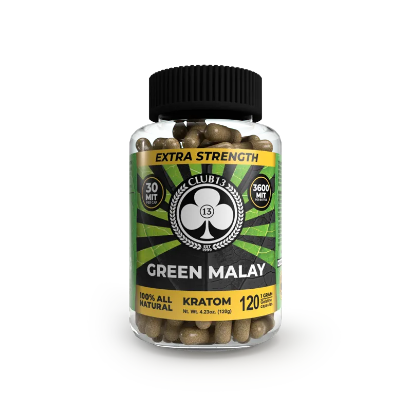 Club13 Extra Strength Green Malay Kratom Capsules