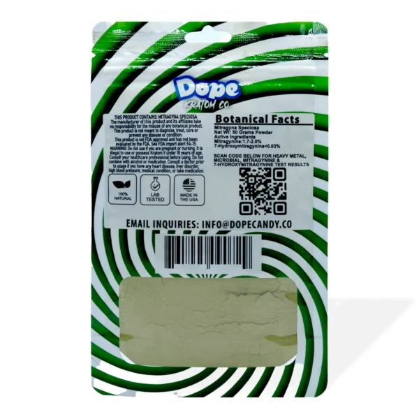 Dope White Maeng Da 2X Kratom Extract Powder | Back