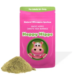Happy Hippo Super White Borneo Kratom Powder Ghost Hippo Green Hippo