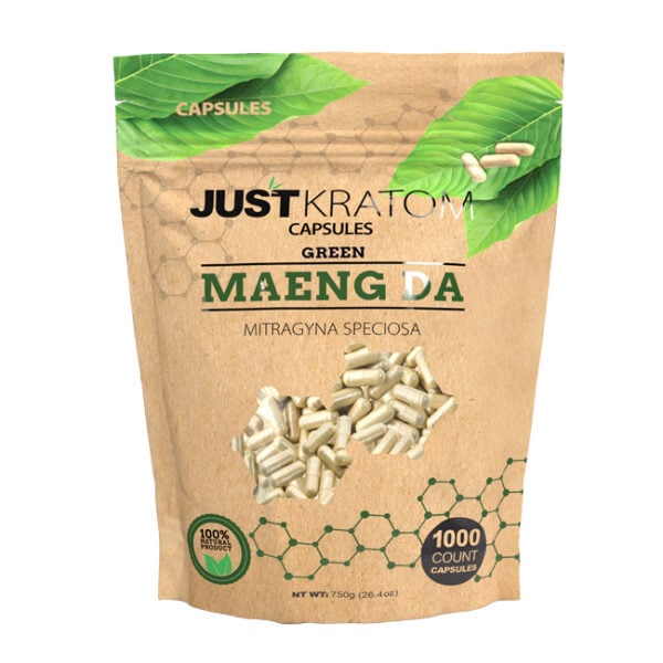 Just Kratom Green Maeng Da Kratom Capsules 1000 count