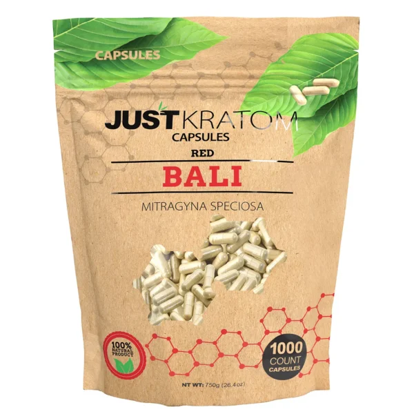 Just Kratom Red Bali Kratom Capsules 1000 Count