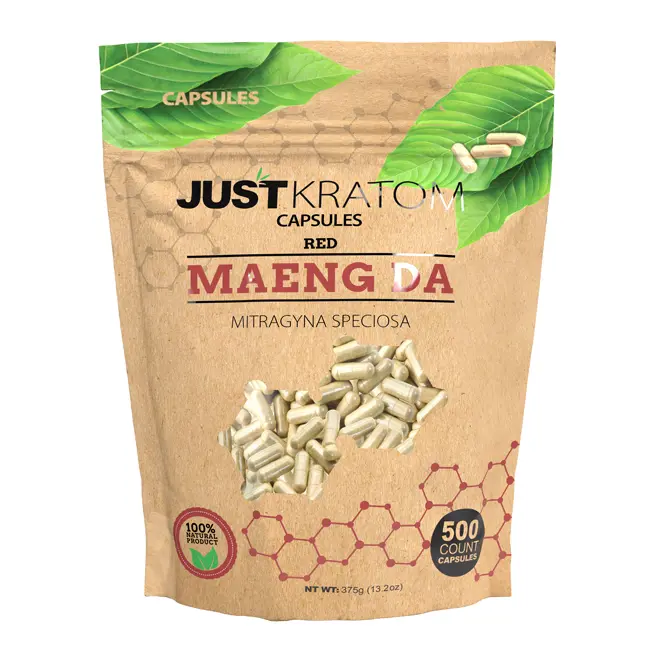 Just Kratom Red Maeng Da Kratom Capsules 500 Count