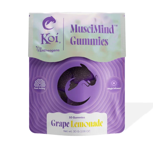 Koi Mushroom Psychedelic Muscimind Gummies | Grape Lemonade | Front