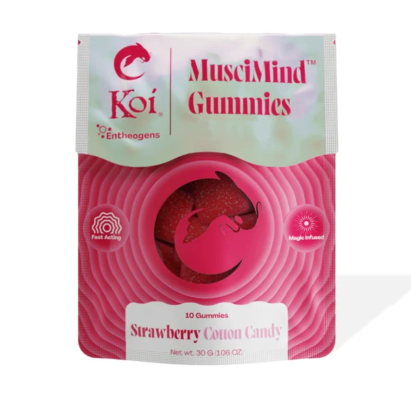 Koi Mushroom Psychedelic Muscimind Gummies | Strawberry Cotton Candy | Front