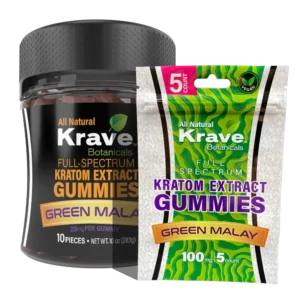 Krave Green Malay Full Spectrum Kratom Extract Gummies