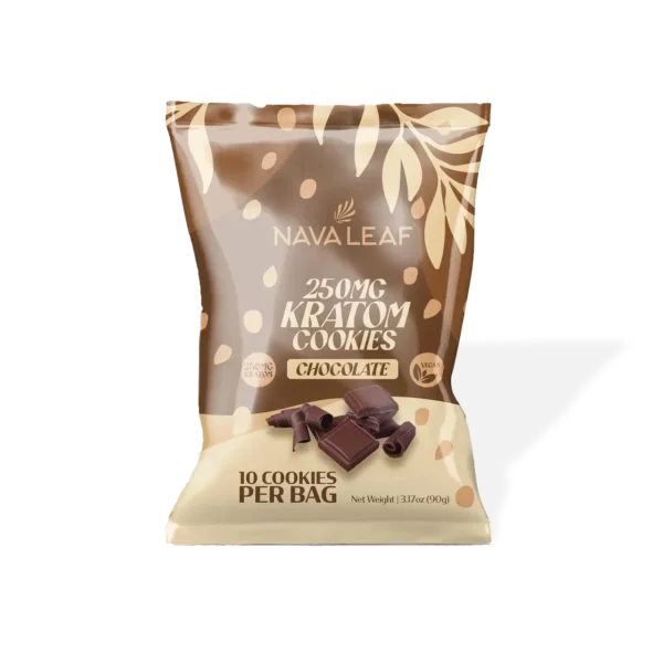 Nava Leaf Vegan Kratom Extract Cookies - Chocolate - 10 count - 25 mg per cookie