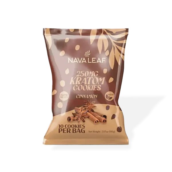 Nava Leaf Vegan Kratom Extract Cookies - Cinnamon - 10 count - 25 mg per cookie