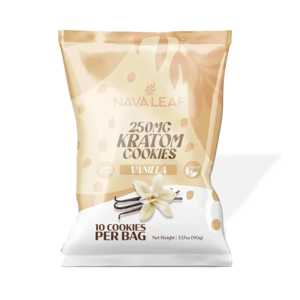 Nava Leaf Vegan Kratom Extract Cookies - vanilla - 10 count - 25 mg per cookie