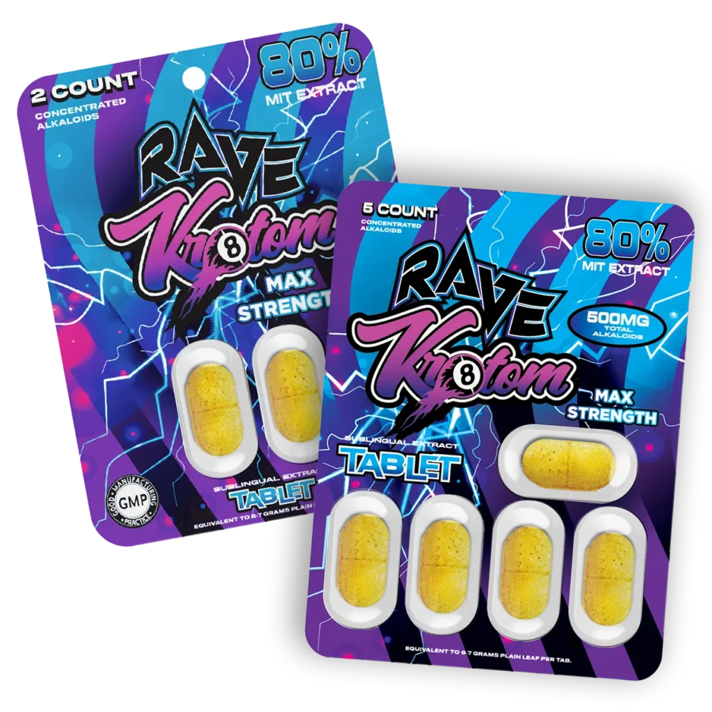 Rave Kratom Max Strength Kratom Extract Tablets