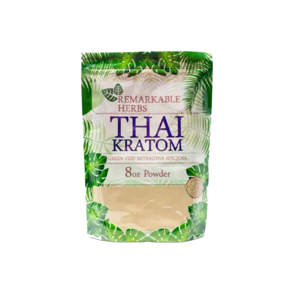 Remarkable Herbs Green Vein Thai Kratom Powder 8 oz