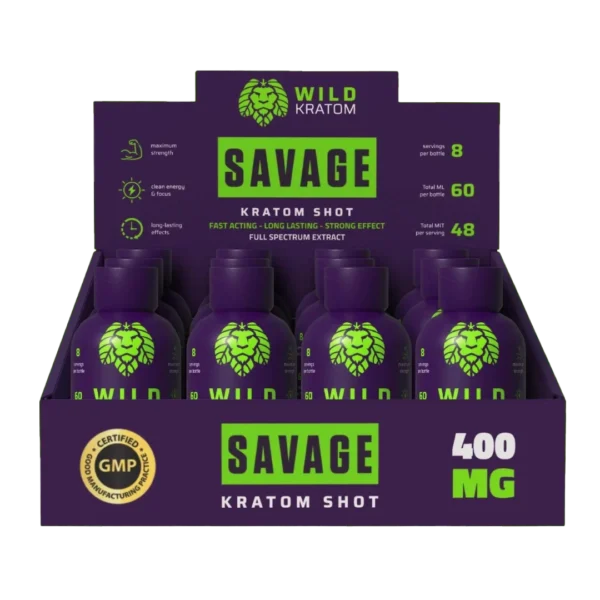 Wild Kratom Savage Ultimate Strength Kratom Shot Full Box