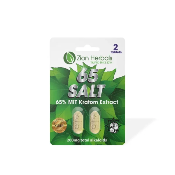 Zion Herbals 65 Salt Kratom Extract 2 Tablets | Front