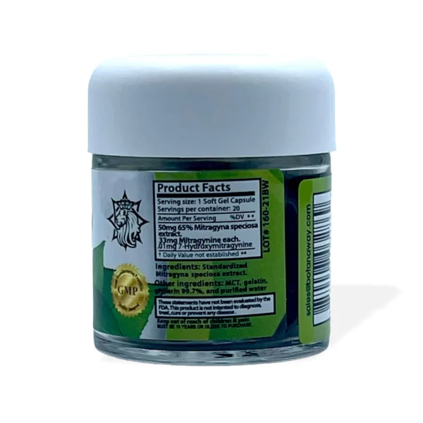 Zion Herbals 65 Salt Kratom Extract Soft Gels | Back