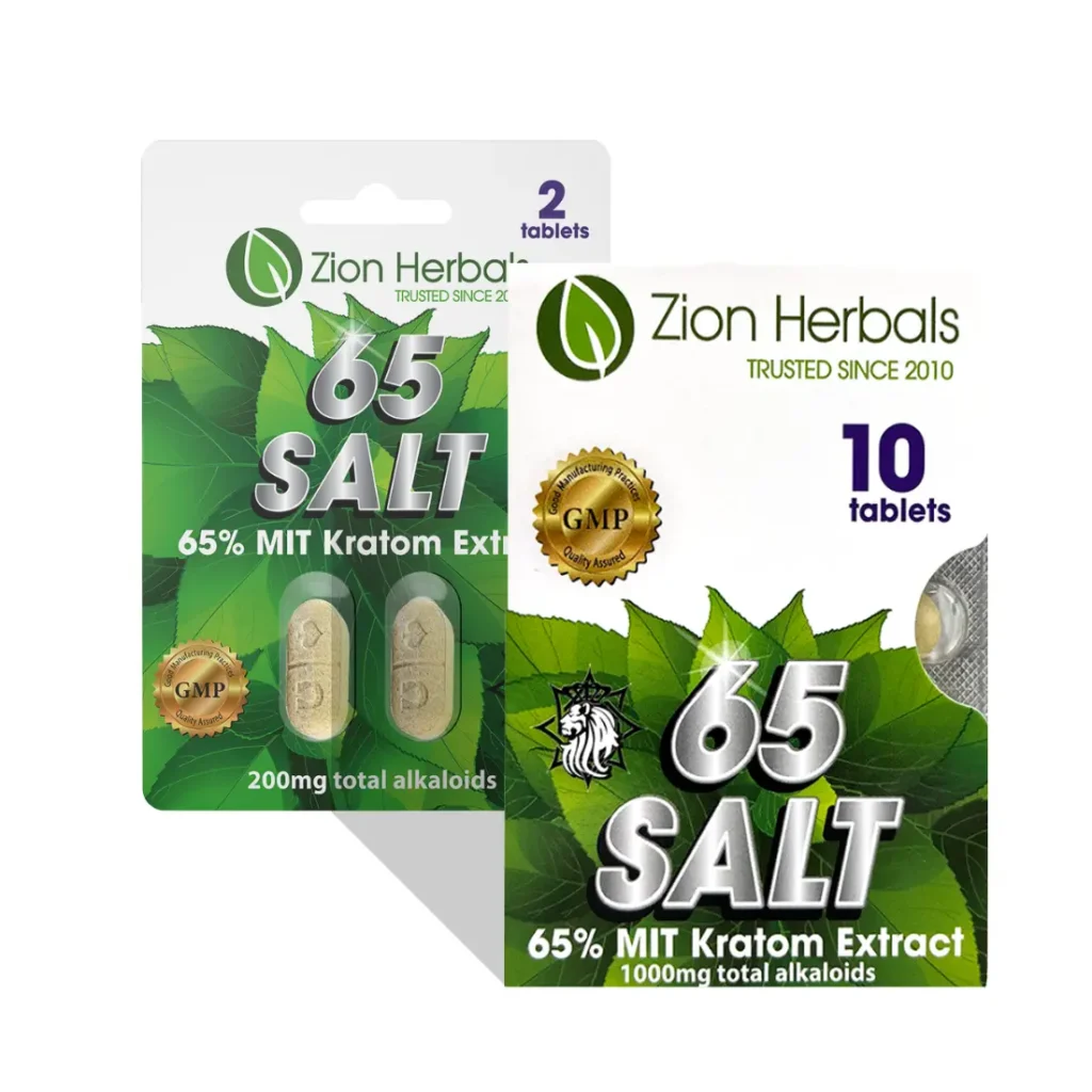Zion Herbals 65 Salt Kratom Extract Tablets