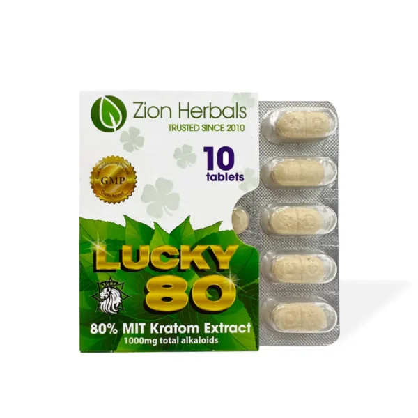 Zion Herbals Lucky 80 Kratom Extract 10 Tablets