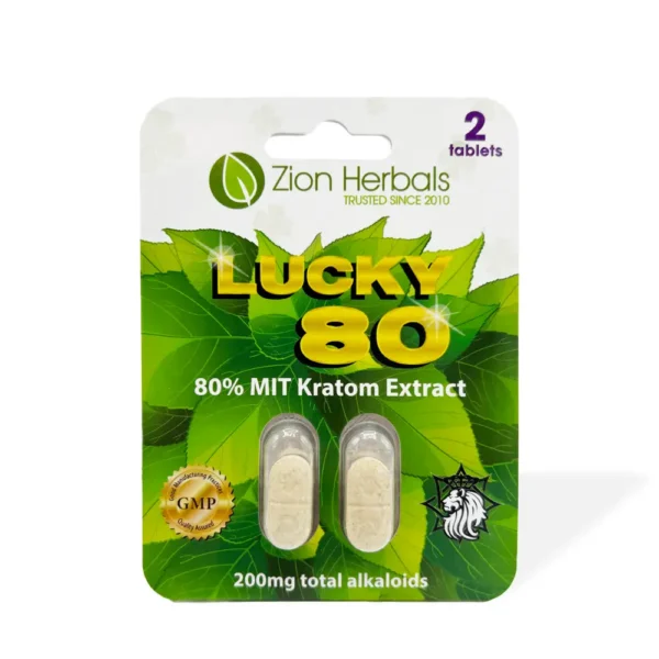 Zion Herbals Lucky 80 Kratom Extract 2 Tablets