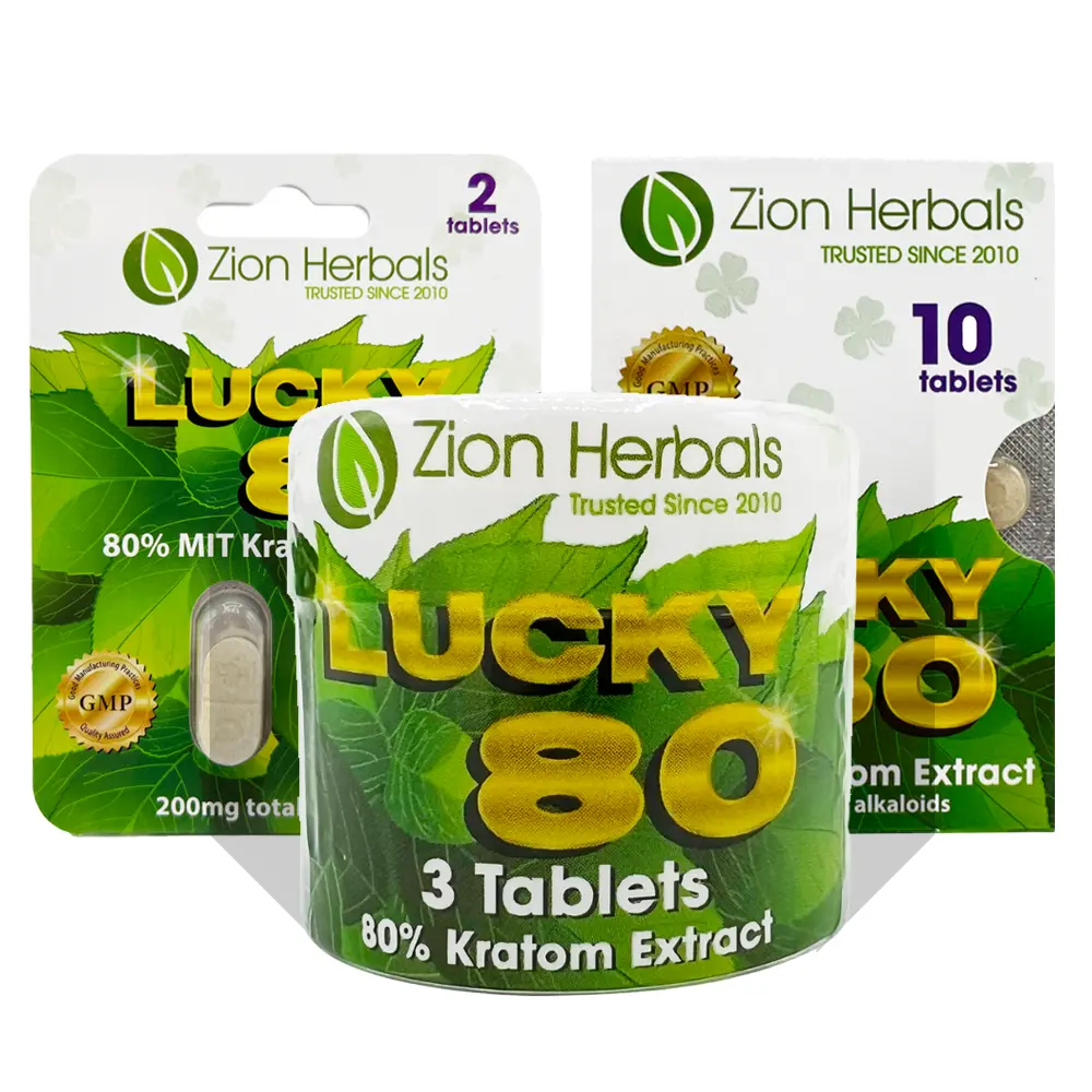 Zion Herbals Lucky 80 Kratom Extract Tablets