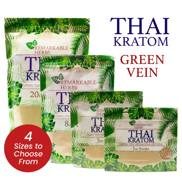 Remarkable Herbs Green Vein Thai Kratom Powder