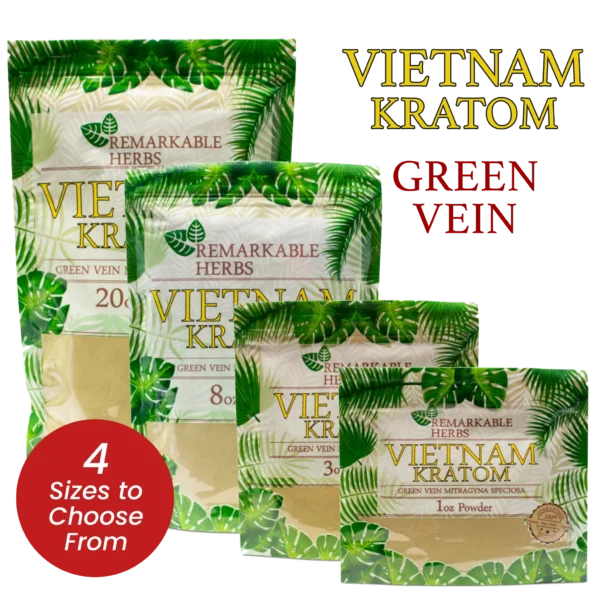 Remarkable Herbs Green Vein Vietnam Kratom Powder