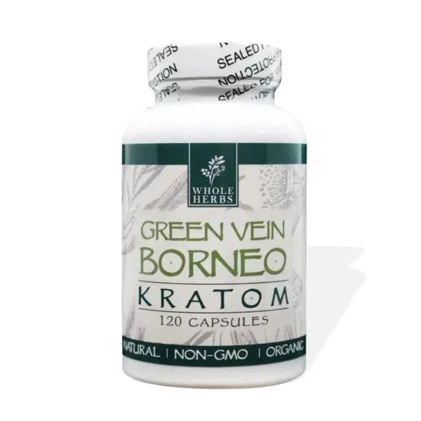Whole Herbs Green Vein Borneo Kratom 120 Capsules