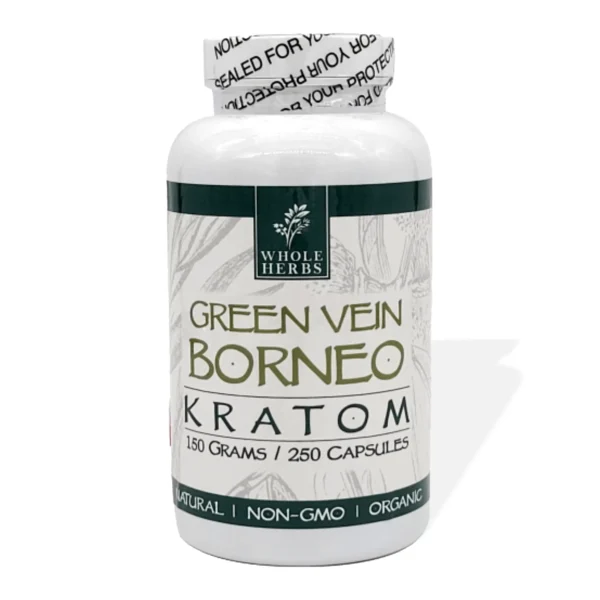 Whole Herbs Green Vein Borneo Kratom 250 Capsules