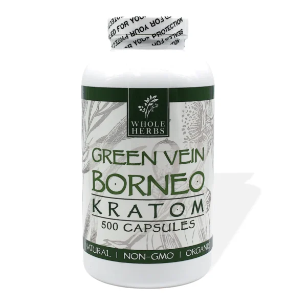 Whole Herbs Green Vein Borneo Kratom 500 Capsules