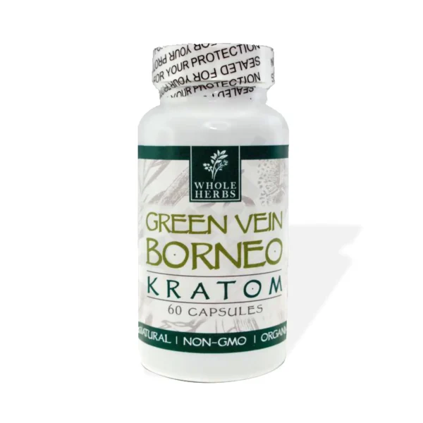 Whole Herbs Green Vein Borneo Kratom 60 Capsules