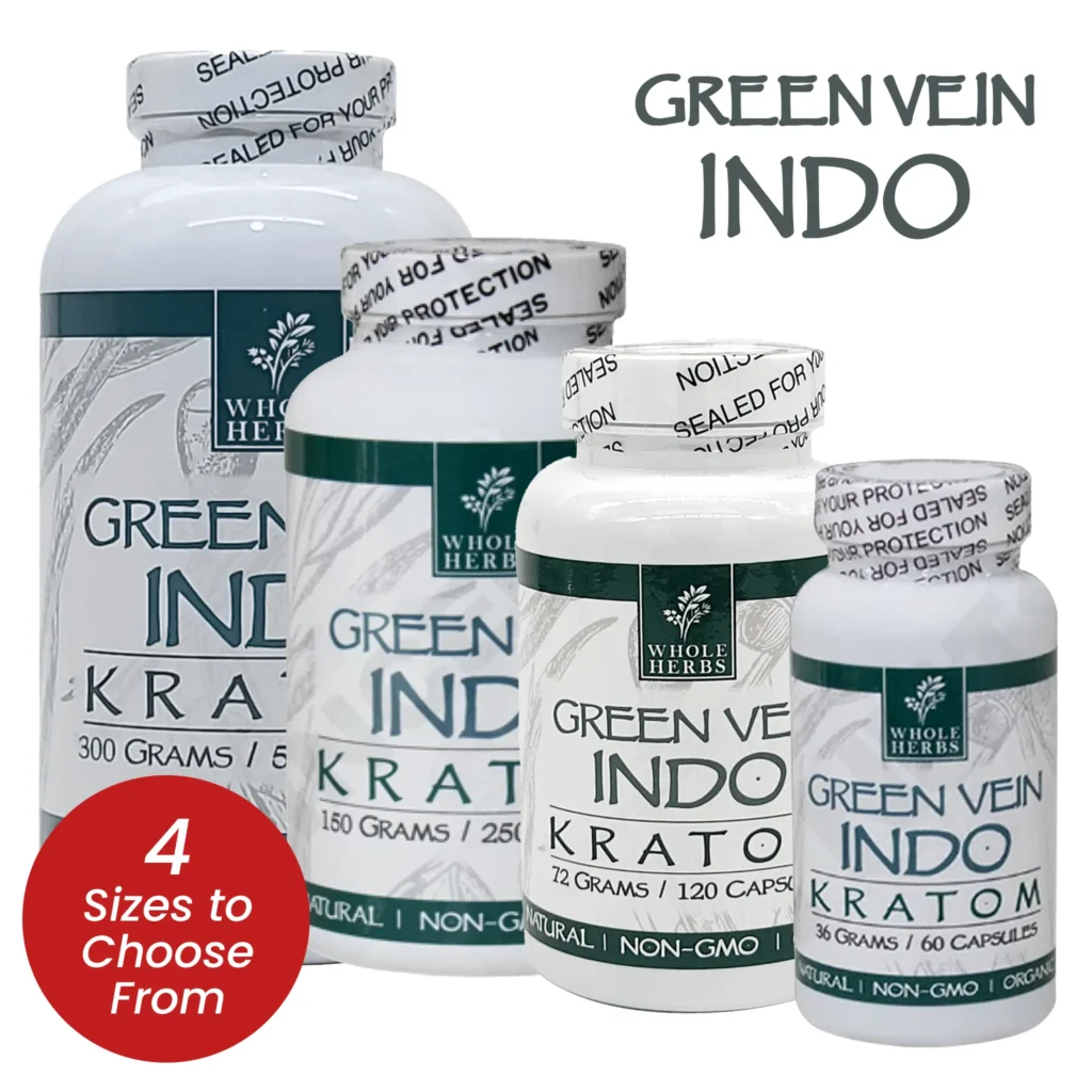Whole Herbs Green Vein Indo Kratom Capsules
