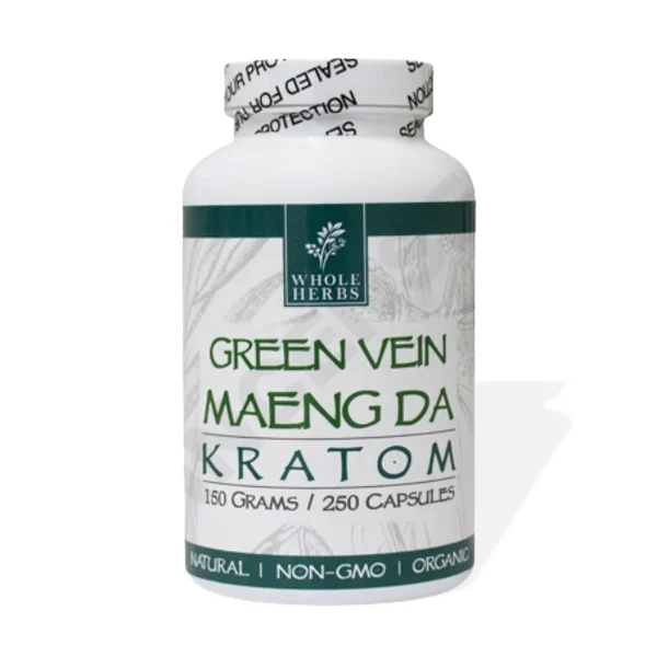 Whole Herbs Green Vein Maeng Da Kratom 250 Capsules