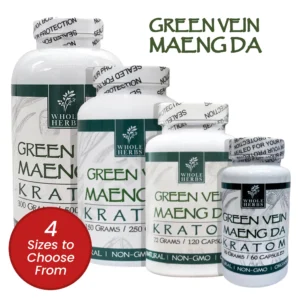 Whole Herbs Green Vein Maeng Da Kratom Capsules