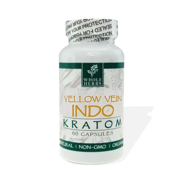 Whole Herbs Yellow Vein Indo Kratom 60 Capsules