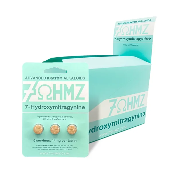 7OHMZ Advanced Alkaloids Kratom Extract Tablets | Display Box