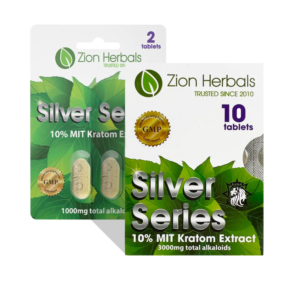Zion Herbals Silver Series 10% MIT Kratom Extract Tablets