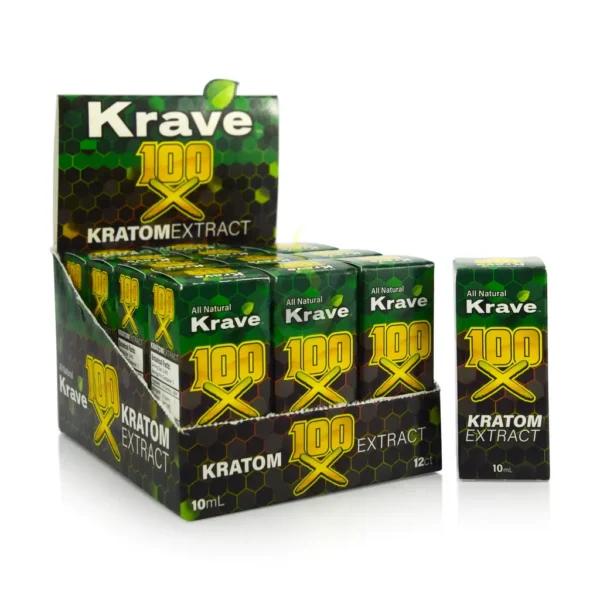 Krave 100X Kratom Liquid Extract Shot | Display Box