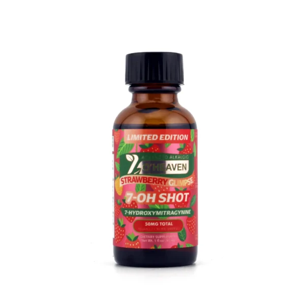 7 OHeaven 7-OH Kratom Alkaloid Extract Shot 50MG 30ML Strawberry Glimpse