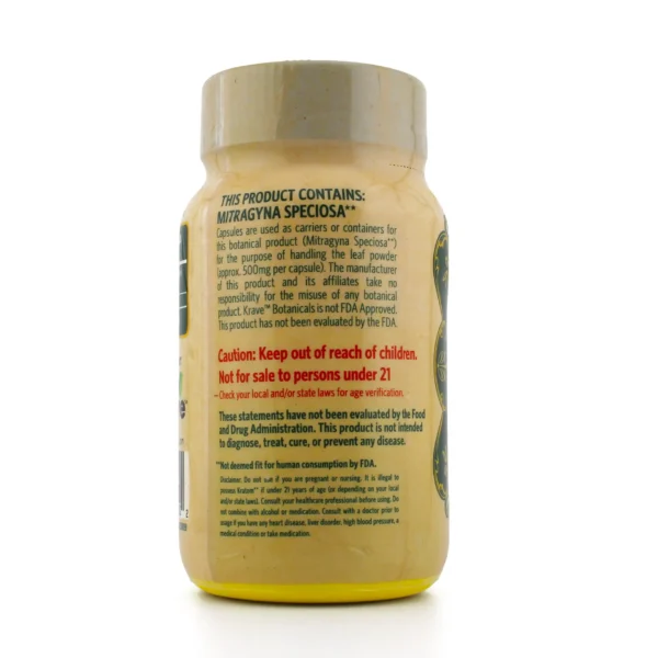 Krave Hybrid Kratom Extract Blend Capsules 100 Count Back