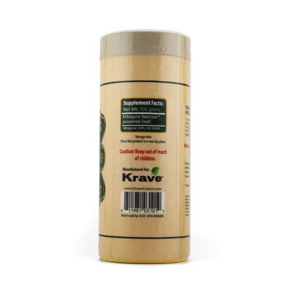 Krave Hybrid Kratom Extract Blend Powder 100 grams Supplement Facts
