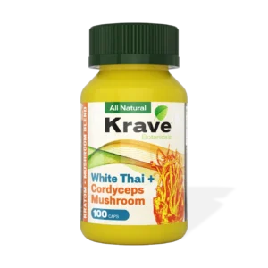 Krave White Thai Cordyceps Mushroom Blend Kratom Capsules
