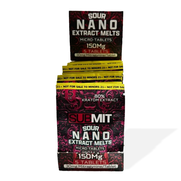 Submit Sour Red Nano Kratom Melts | Display Box