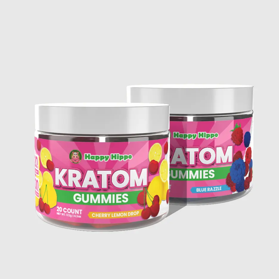 Happy Hippo Flavored 20MG Kratom Extract Gummies