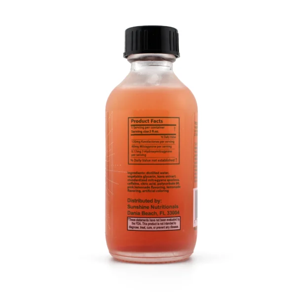 Utopia Kava and Kratom Caffeine Blend Shot Product Facts