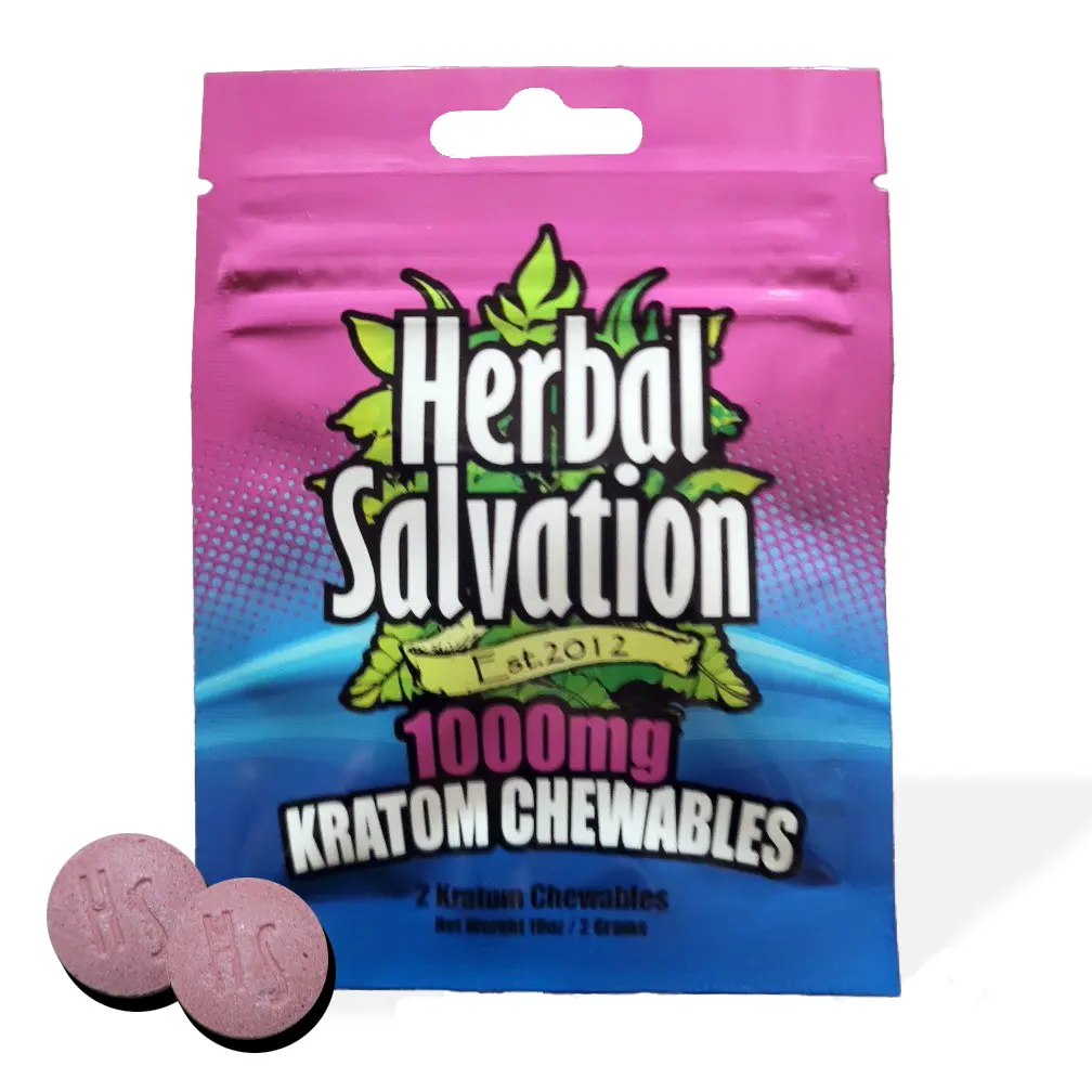 Herbal Salvation Botanicals 1000MG Kratom Chewable Tablets