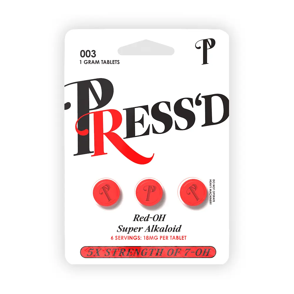 Press'd Red-OH Kratom 7-OH Pseudo Chewable Tablets 18MG