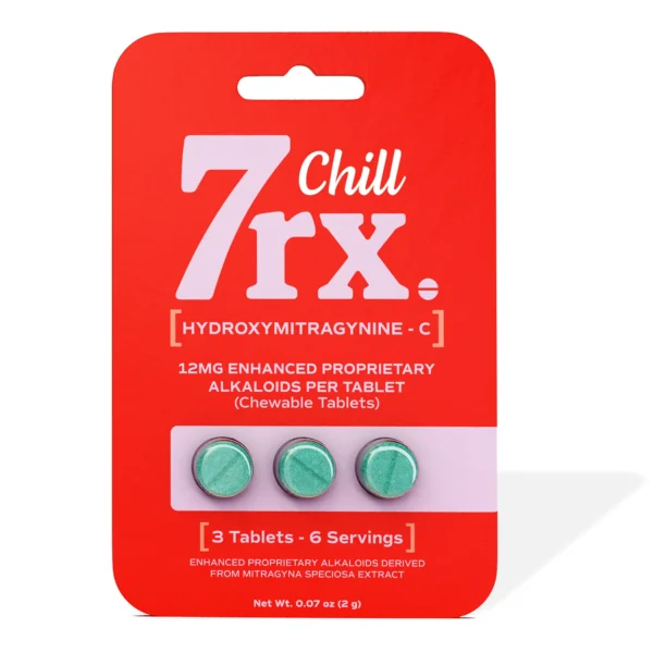 7rx Chill 7 OH Kratom Leaf Extract Chewable Tablets 12MG