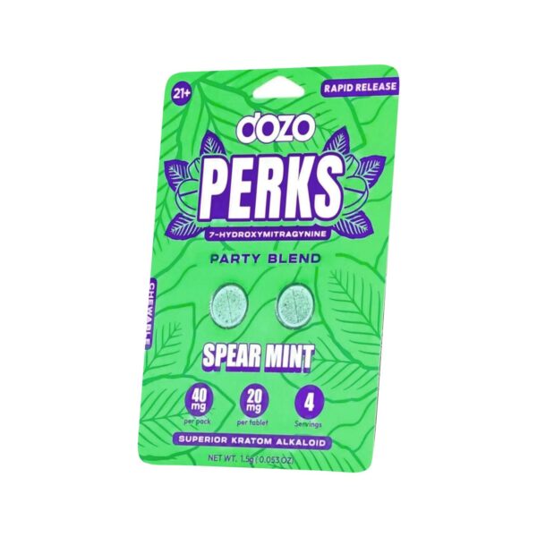 dozo Perks 7-OH Kratom Extract Chewable Tablets Spear Mint