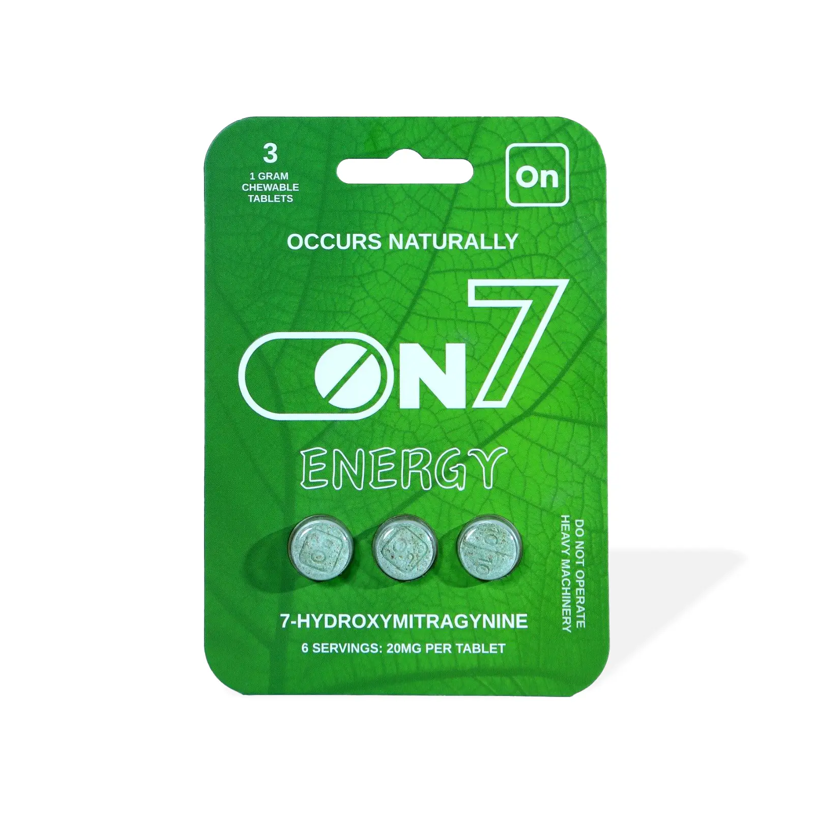 On7 7-OH Kratom Green Energy Tablets 20mg