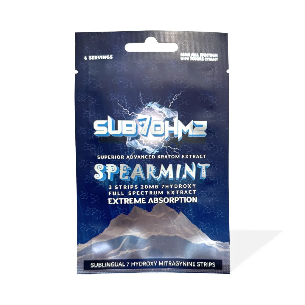 Sub7Ohmz 7-OH Kratom Leaf Extract Sublingual Spearmint Strips