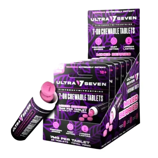 Ultra Seven 7-OH Kratom Chewable Tablets Display Box