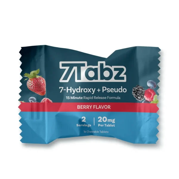 7Tabz 7-Hydroxy Pseudo Chewable Tablets 20 mg 1-Count Berry Front