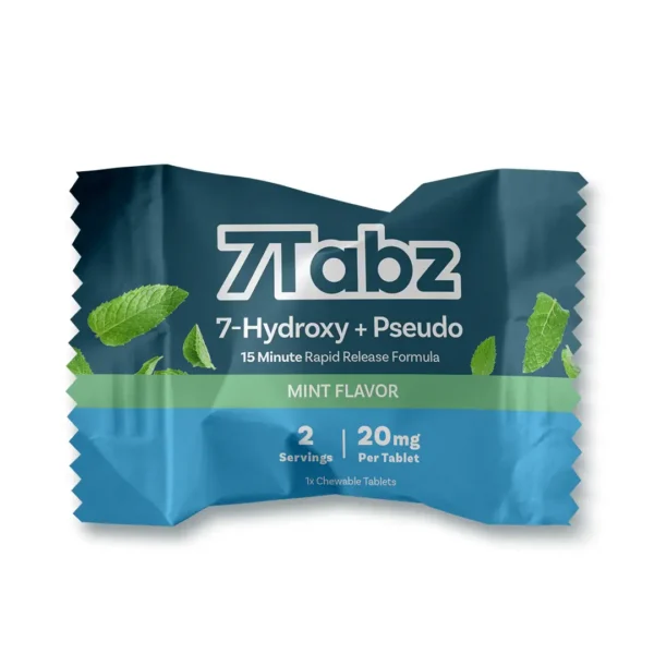 7Tabz 7-Hydroxy Pseudo Chewable Tablets 20 mg 1-Count Mint Front